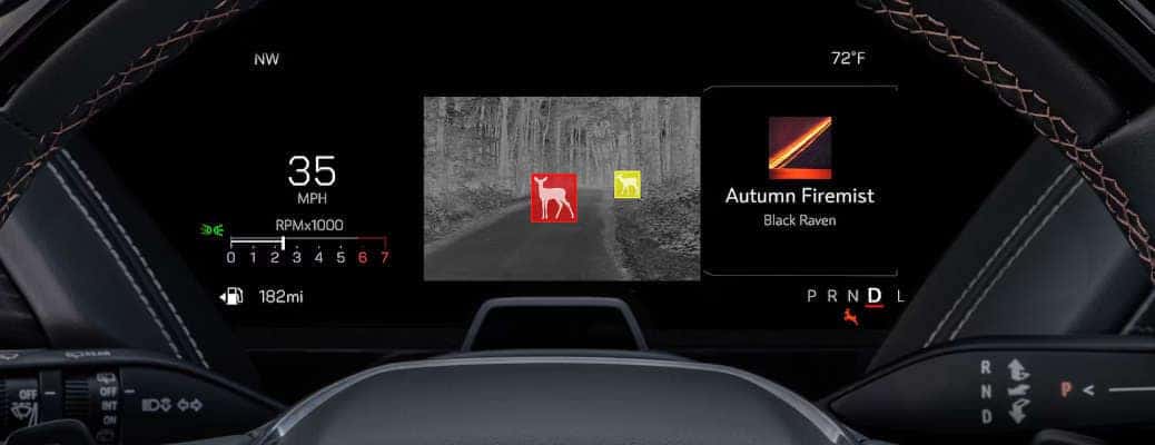 The night vision dashboard display in the 2025 GMC Yukon.