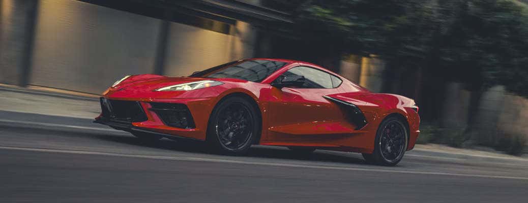 The 2025 Chevy Corvette Stingray on a race track.