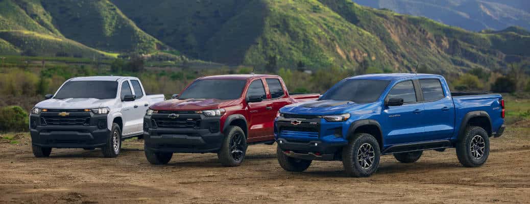 A trio of 2025 Chevy Colorado models for sale near Atlanta, GA.