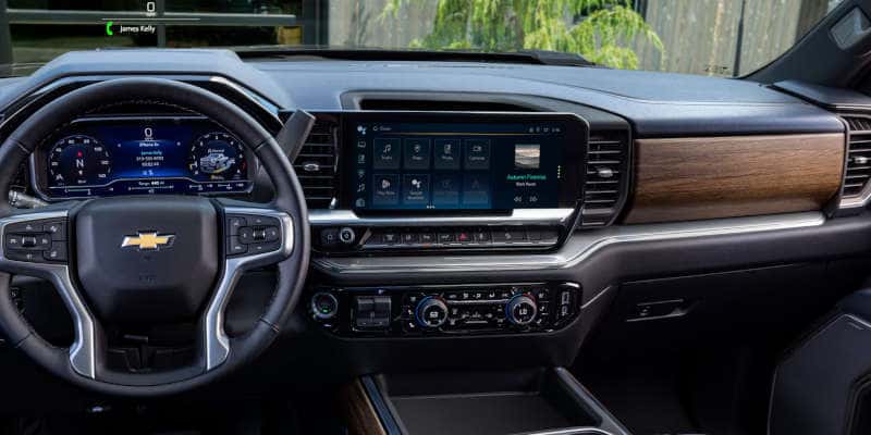 The sophisticated infotainment center in the 2025 Silverado HD.