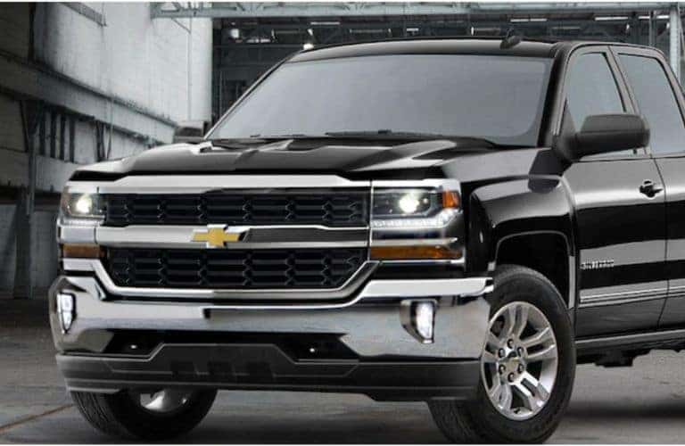 Closeup of black 2019 Chevrolet Silverado 1500 LD