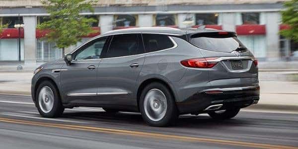 Gray 2019 Buick Enclave driving