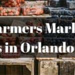 Photo of produce counter with white "Local Farmers Markets and Vendors in Orlando FL 2019" text