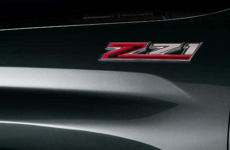 Close-up of the Z71 badge of a 2020 Chevy Silverado