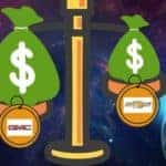 A cosmic scale weighs the costs of GMC and Chevy models against each other while faces ponder