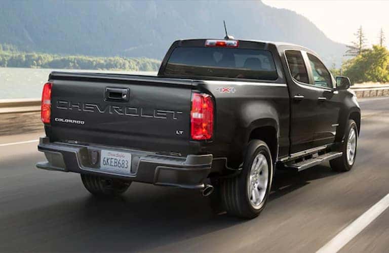 2021 Chevy Colorado drives away down a highway
