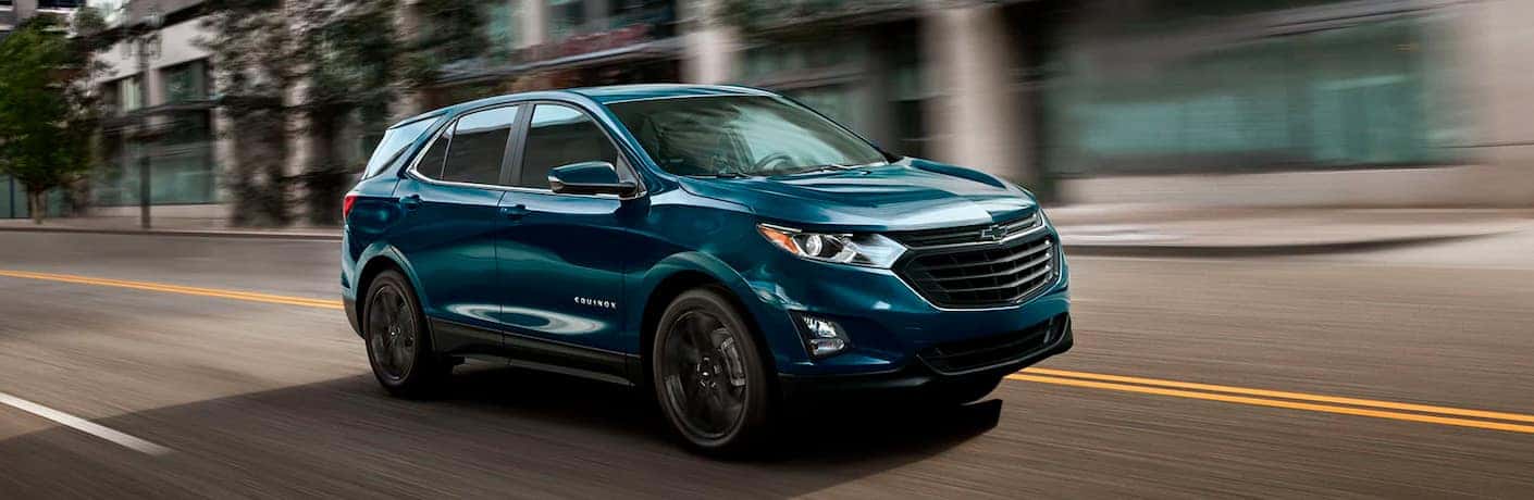 Blue 2021 Chevy Equinox in action