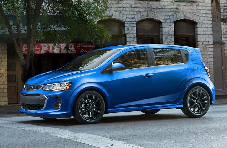 2020 Chevy Sonic blue side view