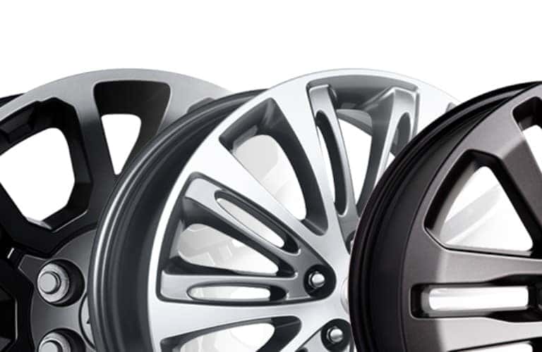 Chevy rims lined up