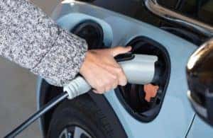 2022 Chevy Bolt EV with plug inserted