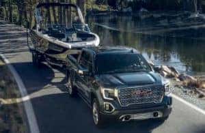 2022 GMC Sierra 1500 Limited  towing a boat
