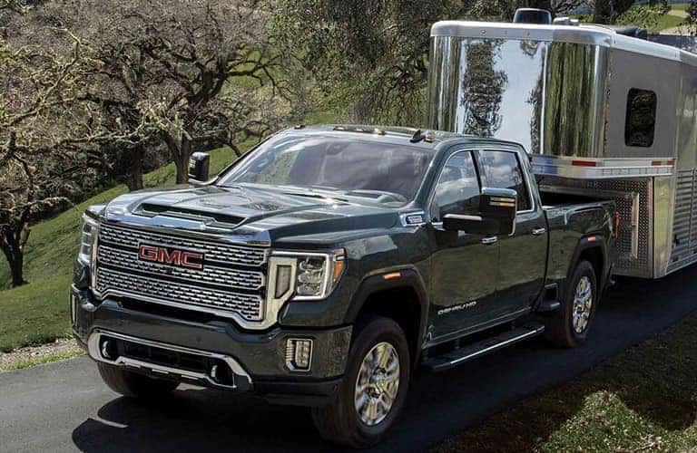2023 GMC Sierra HD front view with trailer