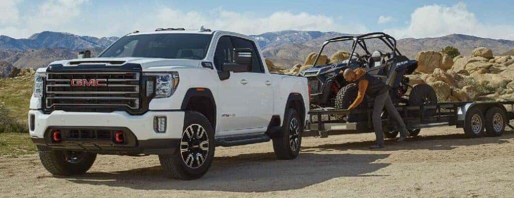 2023 GMC Sierra HD front view with trailer