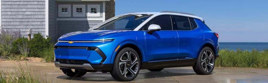 2024 Chevrolet Equinox EV with blue paint and white roof