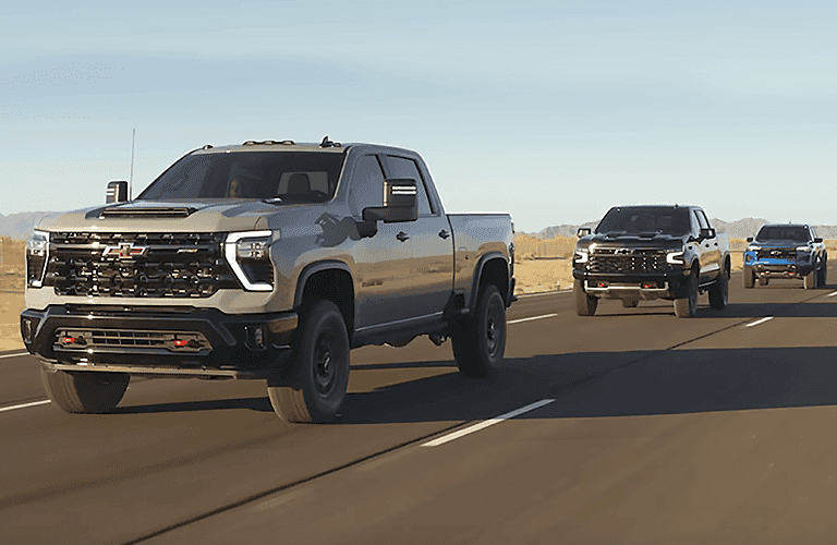 2024 Chevrolet ZR2 lineup on a road