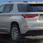 2023 Chevrolet Traverse rear view on a road