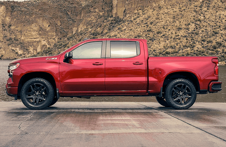 2024 Chevrolet Silverado side view with red paint