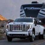 2024 GMC Sierra HD Denali towing a trailer
