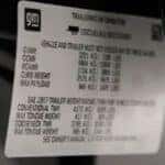 Chevrolet towing information label on a truck