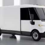 GM BrightDrop white van in a white room