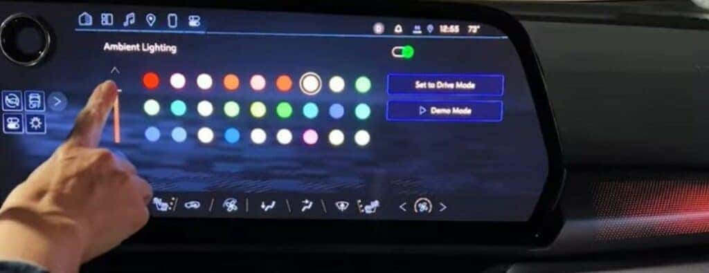 ambient lighting options inside the 2024 Chevrolet Equinox EV