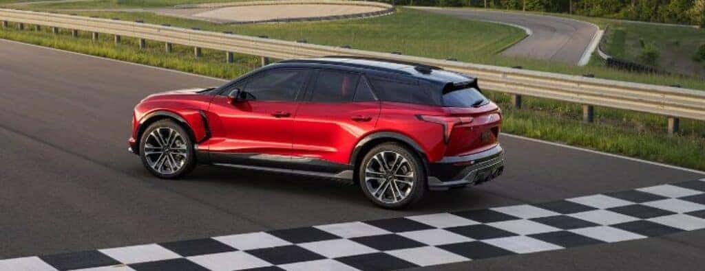 2024 Chevrolet Blazer EV in red on a track