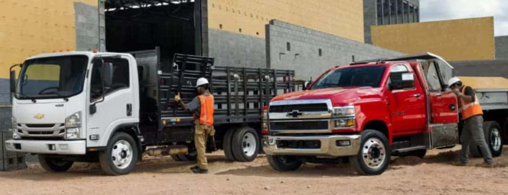 GM Fleet Program vehicles parked at a work site