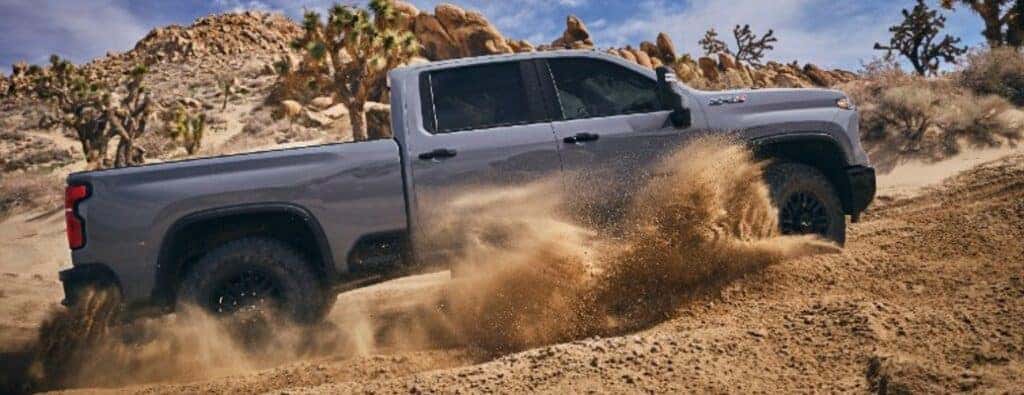 2024 Chevrolet Silverado HD ZR2 side view in sand