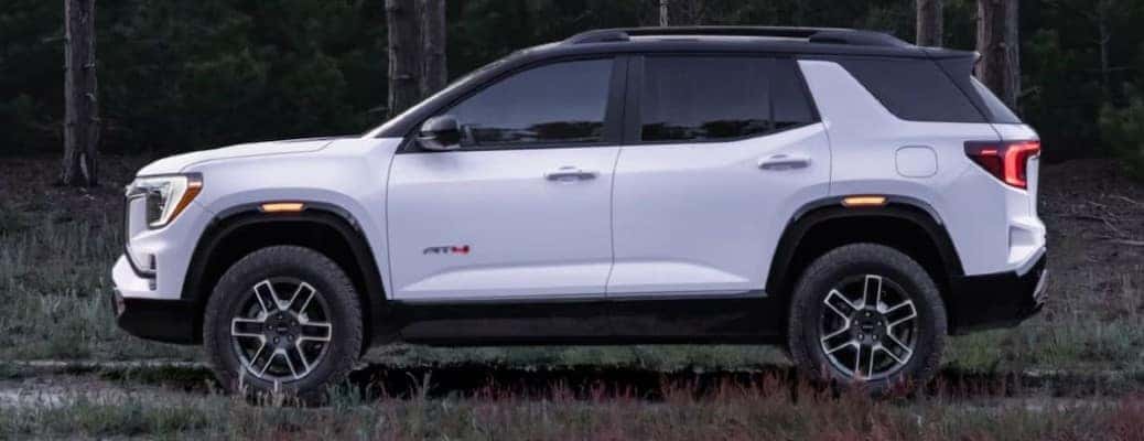 2025 GMC Terrain side view in white
