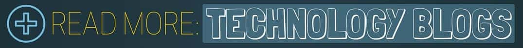 Read More Technology Blogs title with a blue and black background