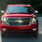 red chevrolet tahoe front view