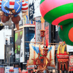 Thanksgiving parade with balloons