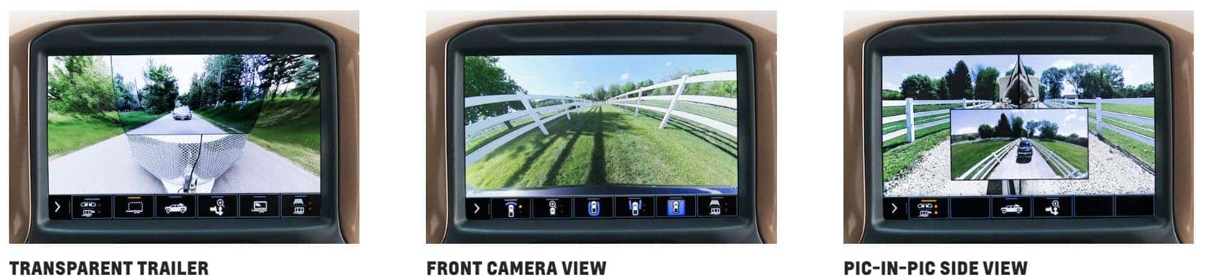 three camera views of Chevrolet Silverado