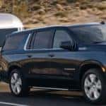 2021 Chevrolet Suburban towing a trailer
