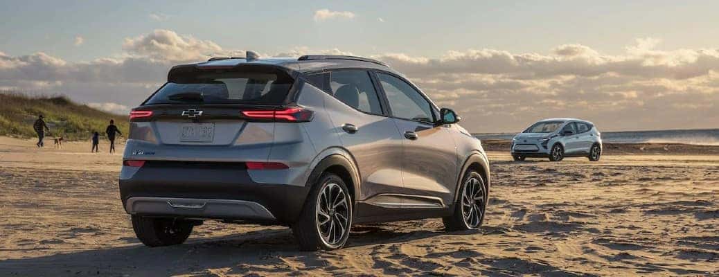 The new 2022 Chevy Bolt EUV parked at the beach