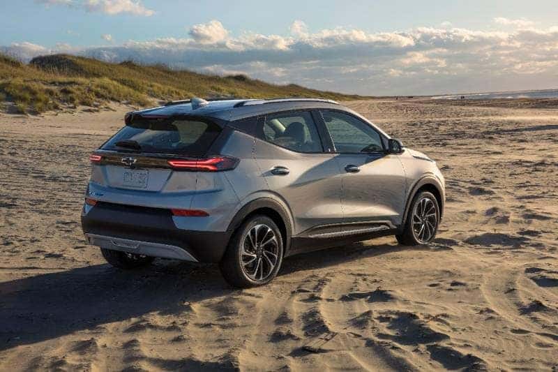 The 2022 Chevy Bolt EUV parked at the beach