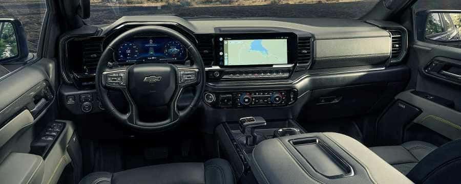 The controls and displays in the 2022 Chevy Silverado, helping illustrate what safety features it has