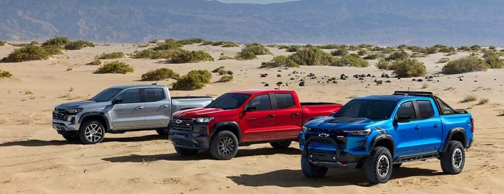 The New 2023 Chevy Colorado Has Many Exciting New Features , as shown in this lineup of 3 new trucks.
