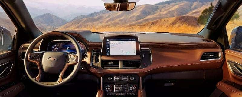 The controls and displays in the 2023 Chevy Tahoe.