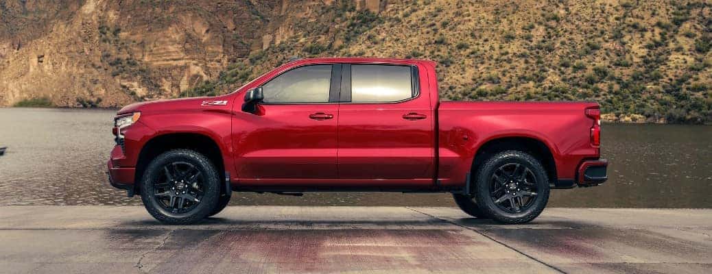 The 2023 Chevy Silverado 1500 as seen from the side
