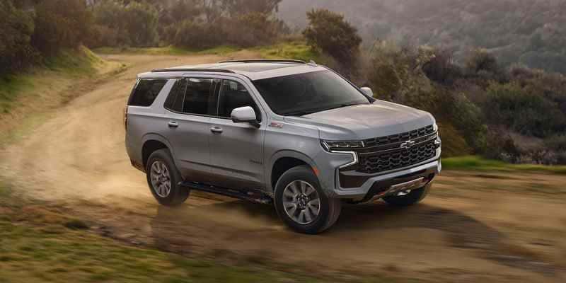 The 2023 Chevy Tahoe off-roading. 