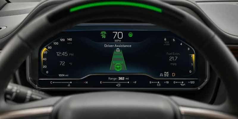 The digital instrument cluster upgrade in the 2023 Chevy Tahoe.