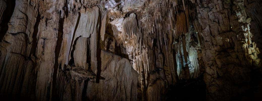 The rock formations in a cavern, which is one of the things recommended for what to do for Memorial Day 2023 near Nashville.