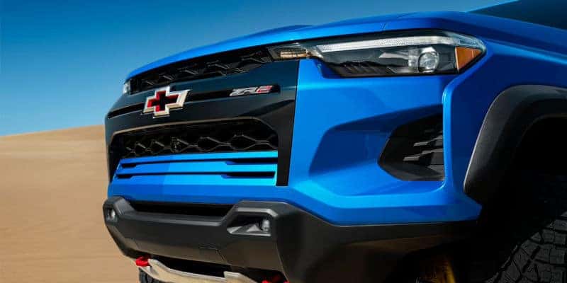 The front grille of the 2023 Chevy Colorado ZR2.