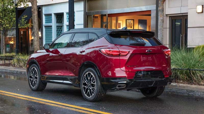 Rear exterior shot of the 2023 Chevy Blazer, which has excellent trim levels to choose from.