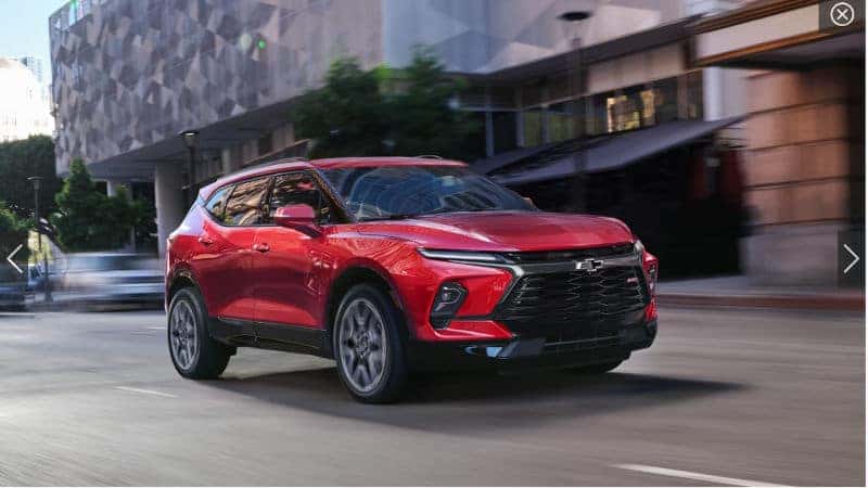 Exterior of the 2023 Chevy Blazer near Nashville TN. 