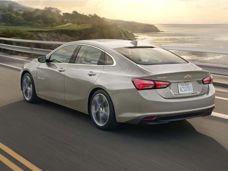 A rear view of the 2024 Chevy Malibu.