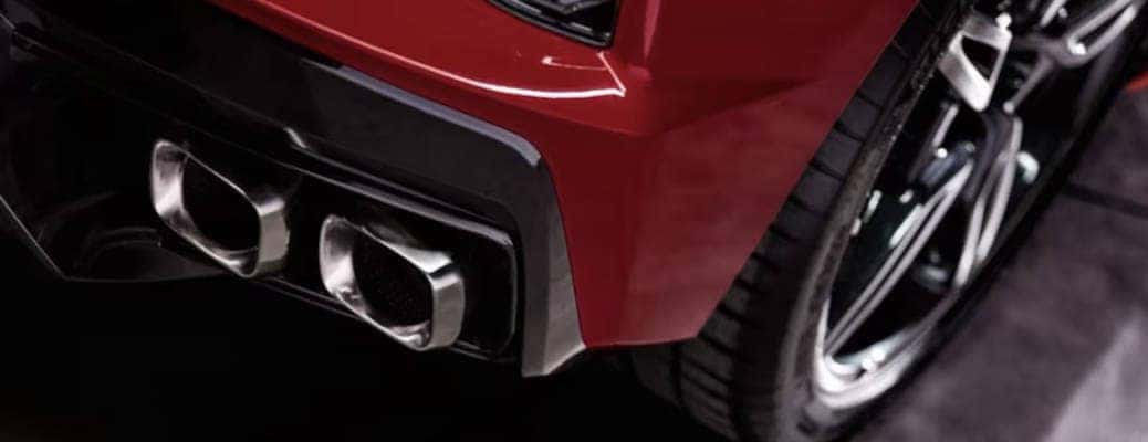 Performance features of the 2024 Chevy Corvette include dual exhaust, pictured here.