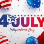 4th of July poster template.USA independence day celebration with American balloons flag.USA 4th of July promotion advertising banner template for Brochures,Poster or Banner.