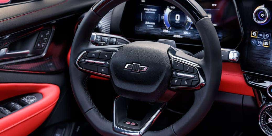 The controls and displays in the 2024 Chevy Blazer EV SS.